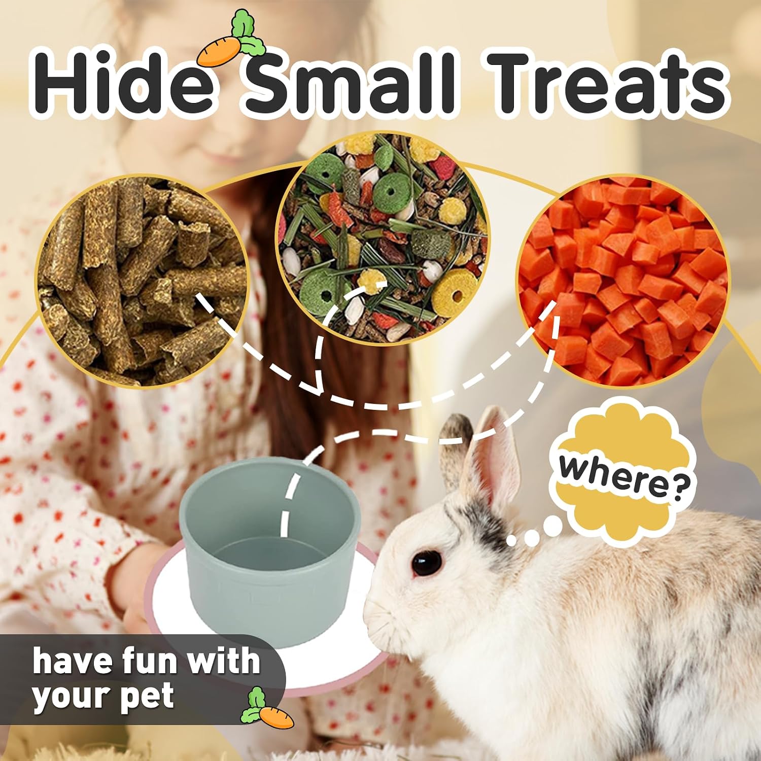 Iffitya 8 Pcs Stacking Cups for Rabbits, Colorful Bunny Toys for Rabbits and Small Animals, Nesting Rabbit Toys of Different Sizes, Bunny Stacking Cups for Hiding Food and Playing - Image 3