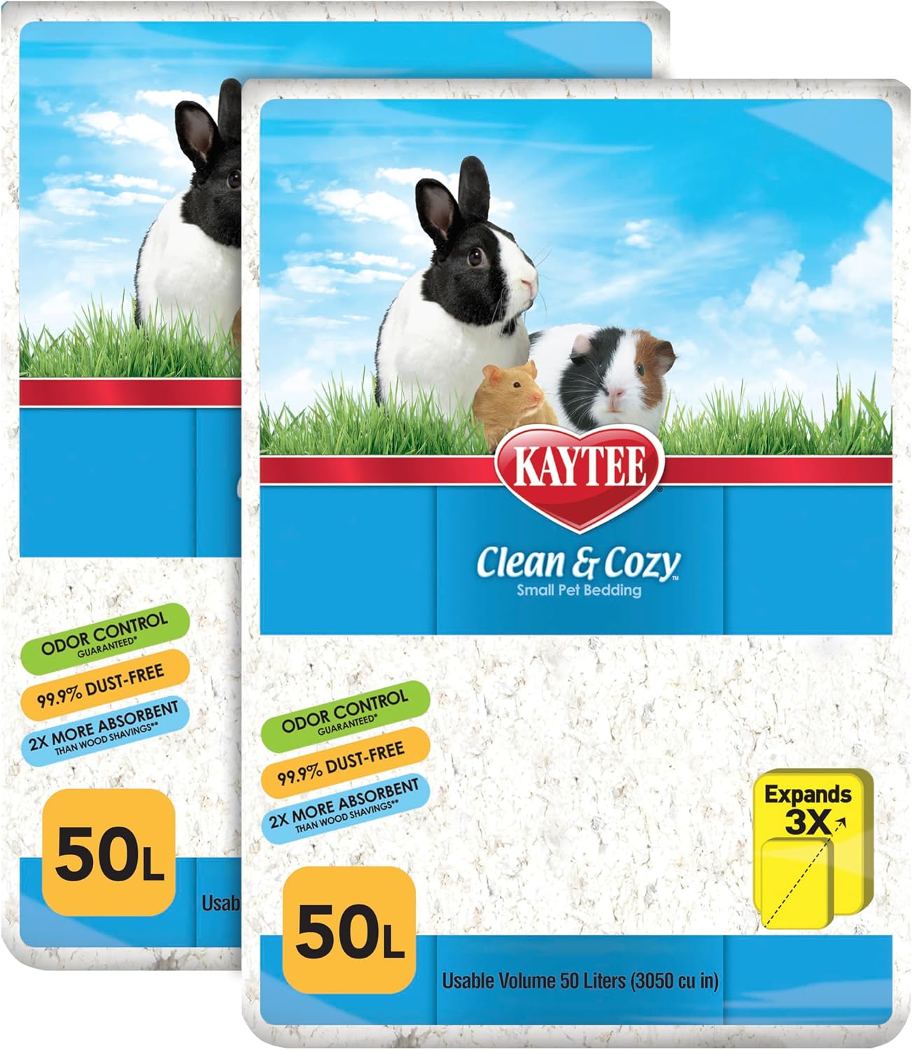 Kaytee Clean & Cozy White Paper Bedding, Made for Small Animals, 100 Liters, Pack of 2 Kaytee Clean & Cozy White Paper Bedding, Made for Small Animals, 100 Liters, Pack of 2 - Image 1